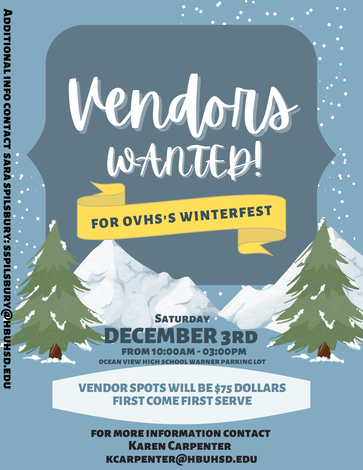 OVHS Vendors Needed